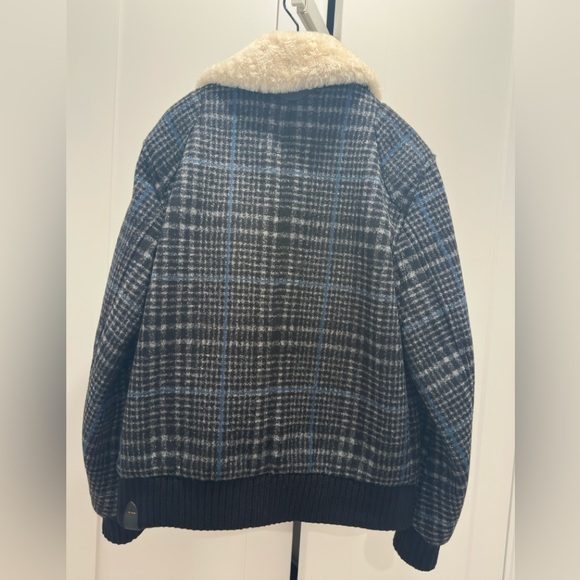Coach 1941 Plaid Wool Bomber Jacket W/ Removable real shearling collar - Picture 2 of 10